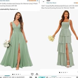 2 Sage Green Bridesmaid Dresses BRAND NEW